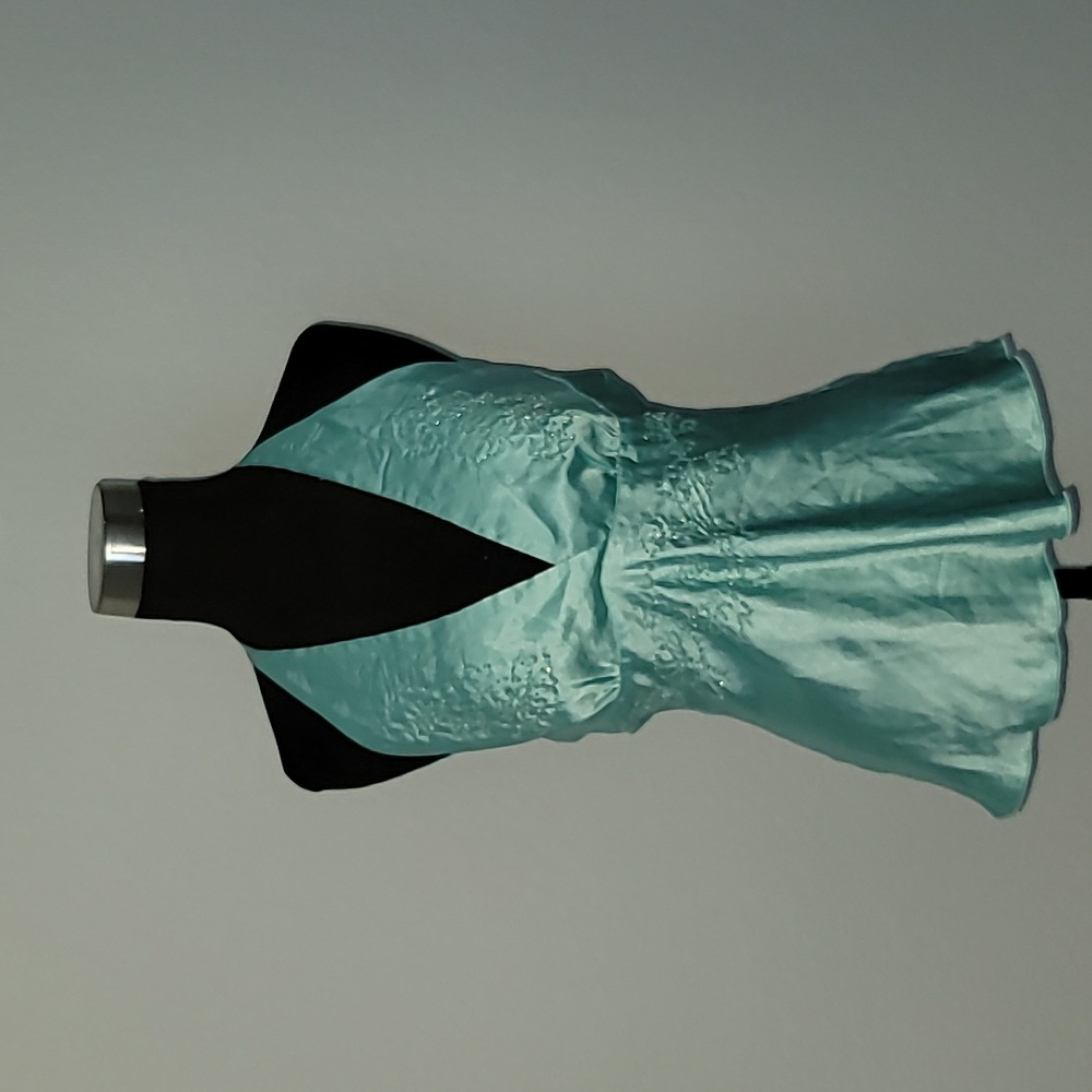 NWT Satin Aqua Beaded Halter Top in small - Picture 2 of 3
